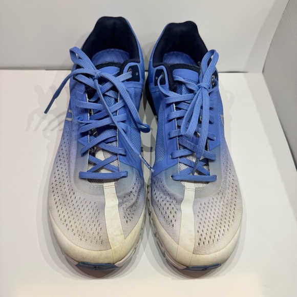 On Women’s Cloudflow, Blue/White Running Shoe - Picture 2 of 7